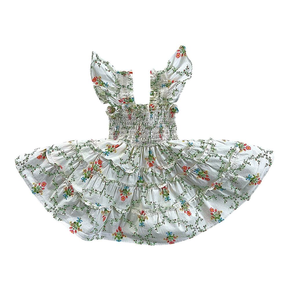 Hill House Ellie Nap Dress Floral Smocked Tiered Twirl Size 6-12 Months